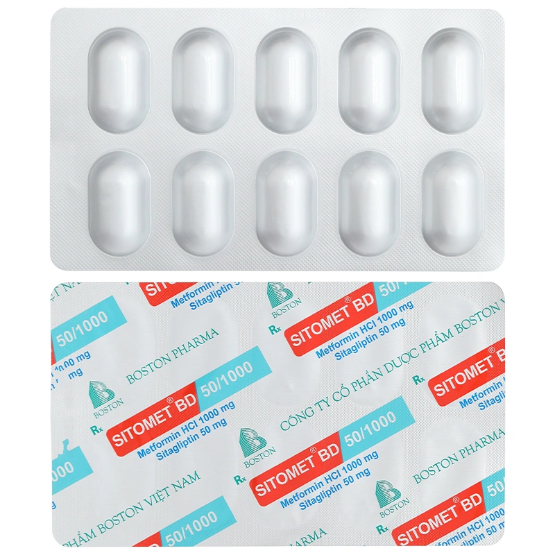 Sitomet BD 50/1000 hỗ trợ kiểm soát đường huyết ở bệnh nhân đái tháo đường (3 vỉ x 10 viên) - 6